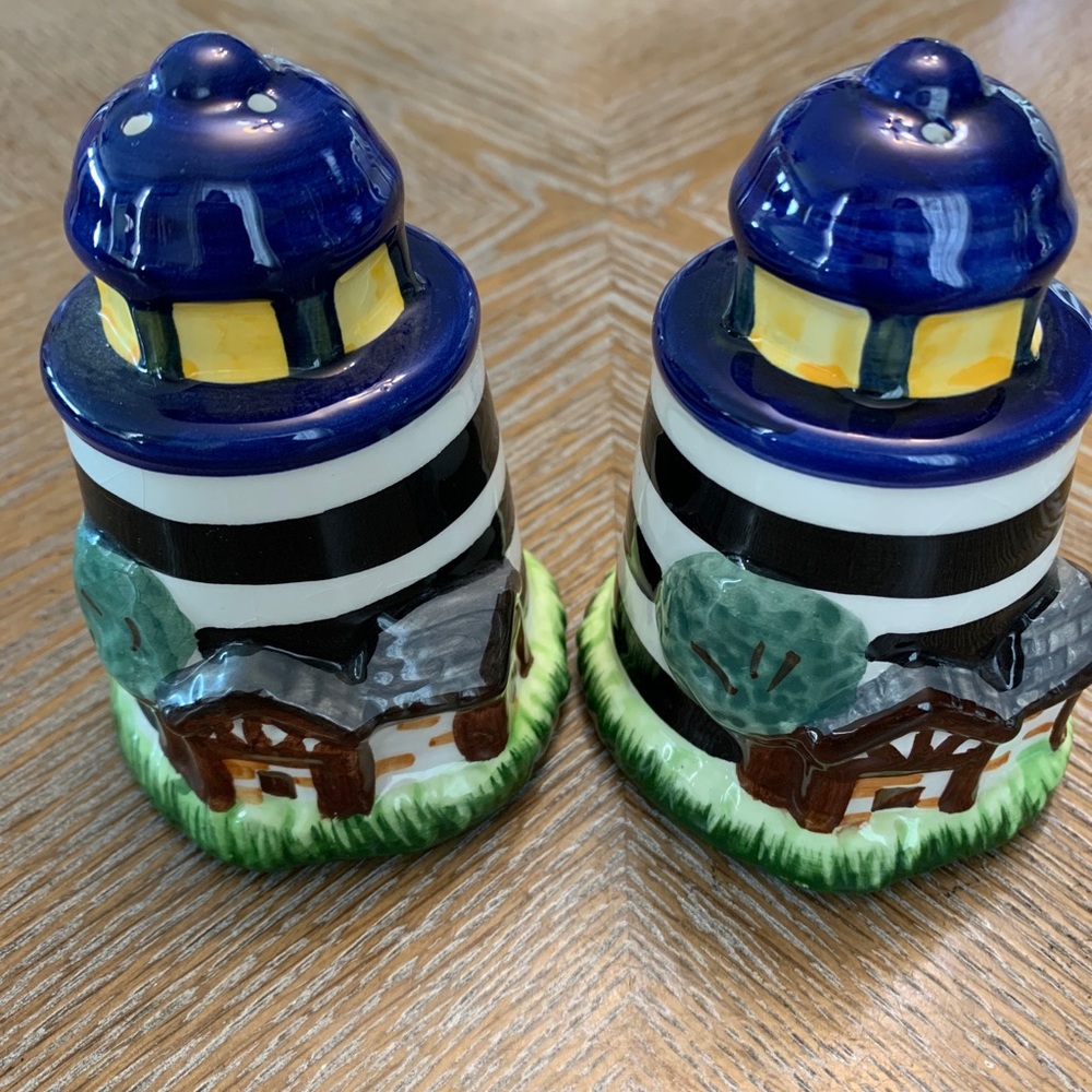 Alco Industries Lighthouse Ceramic Salt and Pepper Shakers Set with Stoppers